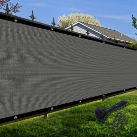 Artpuch Privacy Fence Screen Dark Grey Customized Outdoor Mesh Panels for Backyard, Balcony,Patio,Construction Site with Zip Ties (Color: Dark Grey, size: 6x86 ft)