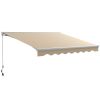 Outsunny 13' x 10' Electric Awning with LED Lights, Retractable Awning, UV40+ Sun Shade Shelter with Remote Controller and Crank Handle for Deck, Balc