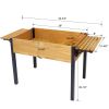 Raised Garden Bed, Metal Leg Wood Planter Boxes with Folding Storage Shelf,Elevated Planter Box for Growing Fresh Herbs, Vegetables, Flowers Great for