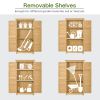 Wooden Garden Shed 3-tier Patio Storage Cabinet Outdoor Organizer Wooden Lockers with Fir Wood Shutter Design