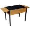 Raised Garden Bed, Metal Leg Wood Planter Boxes with Folding Storage Shelf,Elevated Planter Box for Growing Fresh Herbs, Vegetables, Flowers Great for