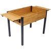 Raised Garden Bed, Metal Leg Wood Planter Boxes with Folding Storage Shelf,Elevated Planter Box for Growing Fresh Herbs, Vegetables, Flowers Great for