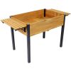 Raised Garden Bed, Metal Leg Wood Planter Boxes with Folding Storage Shelf,Elevated Planter Box for Growing Fresh Herbs, Vegetables, Flowers Great for