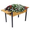 Raised Garden Bed, Metal Leg Wood Planter Boxes with Folding Storage Shelf,Elevated Planter Box for Growing Fresh Herbs, Vegetables, Flowers Great for