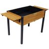 Raised Garden Bed, Metal Leg Wood Planter Boxes with Folding Storage Shelf,Elevated Planter Box for Growing Fresh Herbs, Vegetables, Flowers Great for