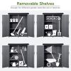 Outdoor 5.3ft Hx4.6ft L Wood Storage Shed Tool Organizer; Garden Shed; Storage Cabinet with Waterproof Asphalt Roof; Double Lockable Doors; 3-tier She